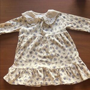 Zara Cream and Purple Floral Kids Dress